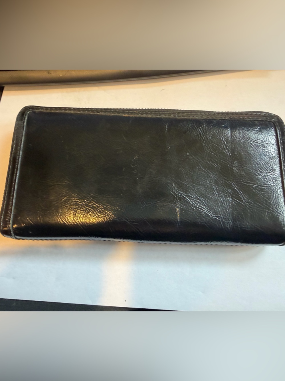 Coach Signature Patchwork Leather Zip Around Wallet Black Gold Gray Wallet - Picture 2 of 9